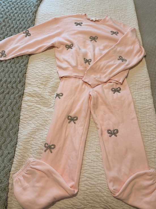 LoveShackFancy Other - Pink Bow Embroidered Cozy Pajama Set